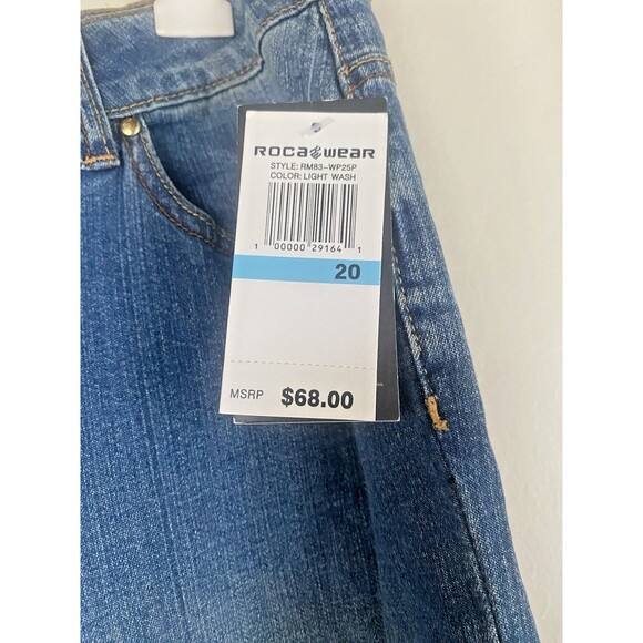 NWT Women's ROCAWEAR Roca Wear Med Wash Embroidered Denim Jeans -Plus Size 20W - Picture 4 of 16
